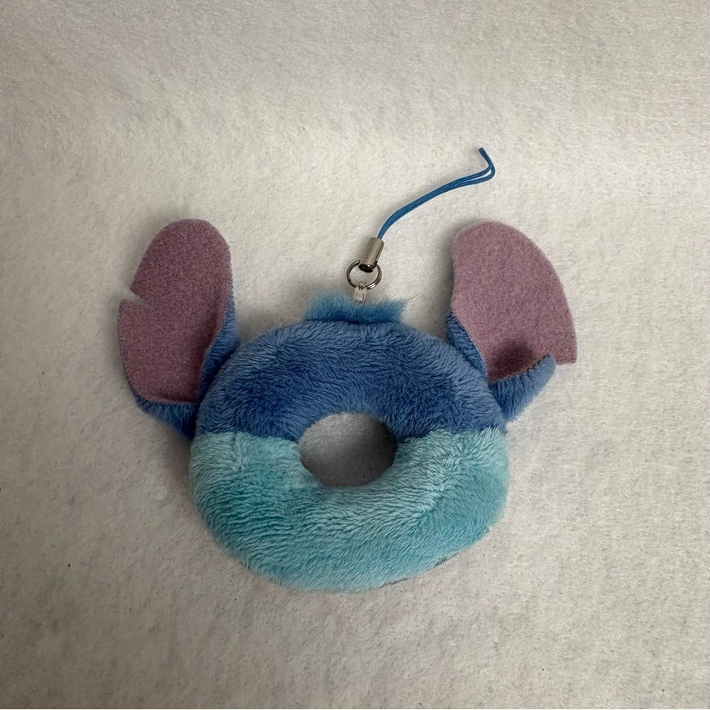 STITCH Lifesaver Round Plush Blue Bag Charm Disney Japan